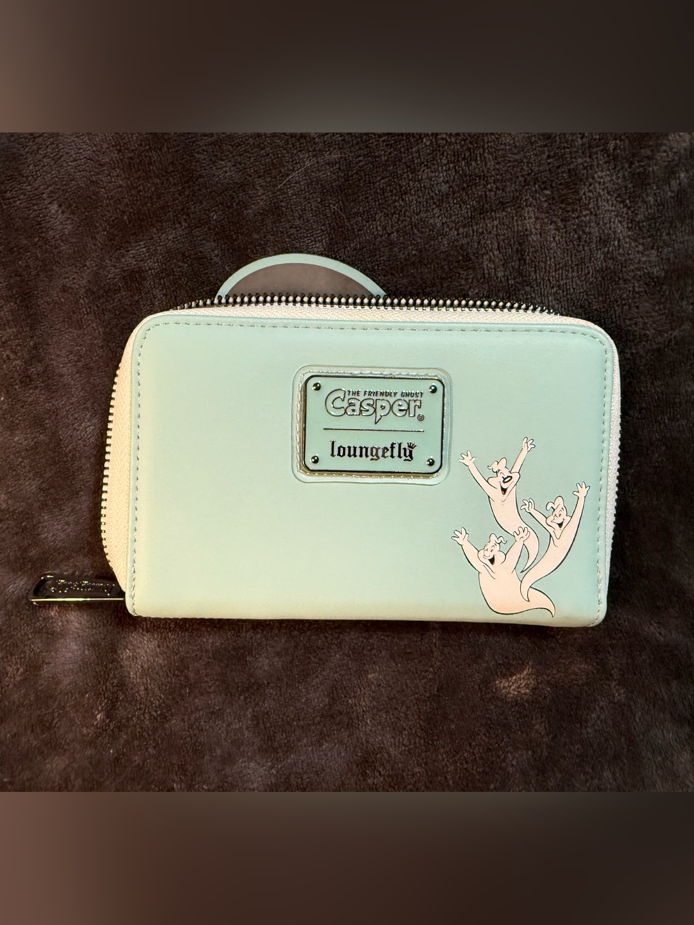 Loungefly White & Light Blue Casper 'Let's Be Friends' Zip Wallet - Picture 2 of 3